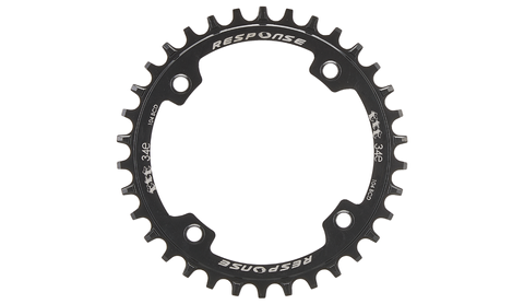 BICYCLE PARTS - E - BIKE CHAIN RING N/W 34T X 104 BCD, FOR 10/11/12 SPEED, CARBON STEEL, BLACK (NARROW WIDE) (THREADED BOLT HOLE)