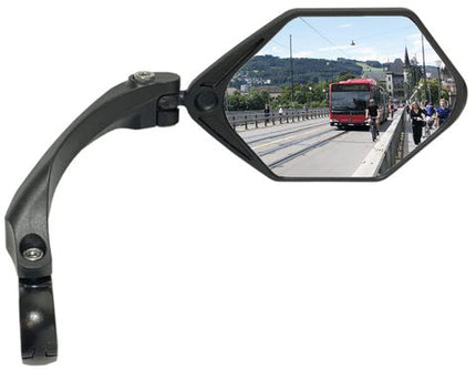 BICYCLE PARTS - MIRROR, FOR DIA 21 - 26MM H/BAR, FOR RIGHT HAND SIDE ONLY, 109MM WIDE, 86MM HEIGHT