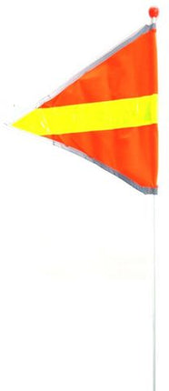 BICYCLE PARTS - SAFETY FLAG 2 PIECES, 60 /1.5M LENGTH, HI - VIS FLURO STRIP AND REFLECTIVE TRIMMING ORANGE/YELLOW