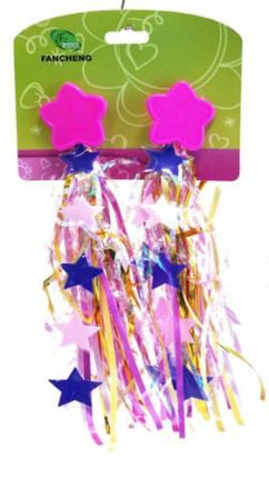 BICYCLE PARTS - STREAMERS, LASER FINISH WITH STARS (PINK, PURPLE, YELLOW) 'PRINCESS STORY'