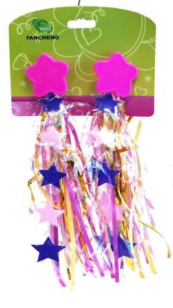 BICYCLE PARTS - STREAMERS, LASER FINISH WITH STARS (PINK, PURPLE, YELLOW) 'PRINCESS STORY'