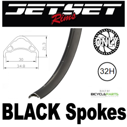 JETSET AM 27.5/650B 30 DH+ 32H Bicycle Wheel With Black Rim, Grey Novatec Boost Hub - Front 15MM T/a Disc