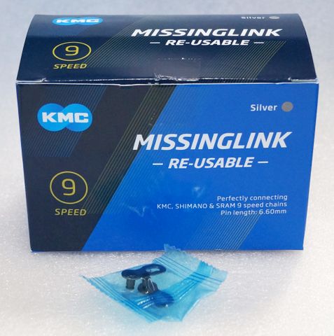KMC 9 Speed Silver Missing Link Chain Connector Re-usable Set For Shimano SRAM Workshop 40 Pieces 6.60mm
