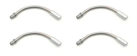 BICYCLE PARTS - CABLE GUIDE - 90 DEGREE ANGLE NOODLE, FOR V BRAKE, ALLOY, SILVER (BAG OF 4)