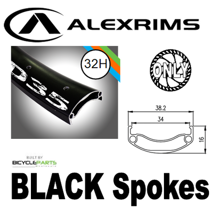 Alex Rims MD35 29er Bicycle Wheel - 142mm Thru-axle, 6-Bolt Disc, Novatec Hub, Mach 1 Spokes - Mountain Bike Wheelset