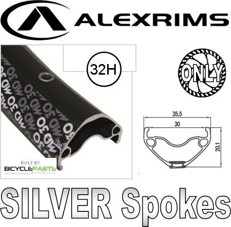 Alex Rims Alexrims 27.5 Inch MD30 Bicycle Wheel Rim With Novatec Hub And Mach 1 Silver Spokes For Disc Brakes