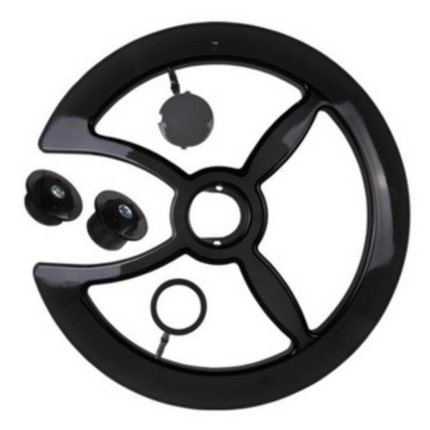 BICYCLE PARTS - CHAINWHEEL COVER - PLASTIC UNIVERSAL, 46T - 48T, BLACK