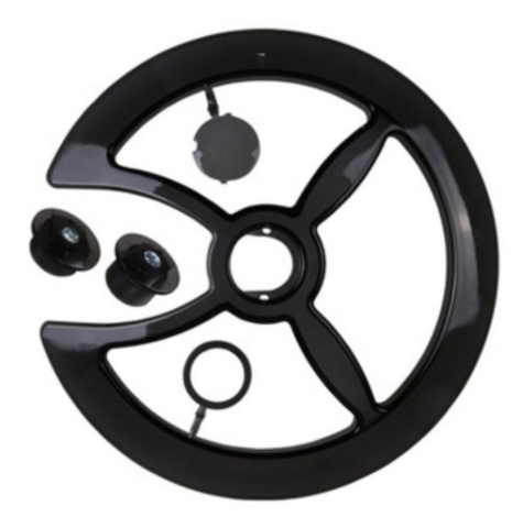 BICYCLE PARTS - CHAINWHEEL COVER - PLASTIC UNIVERSAL, 46T - 48T, BLACK