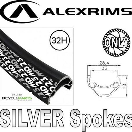 Alex Rims WHEEL - 29ER ALEX MD23 D/w 32H F/v EYELETTED D/s BLACK RIM, FRONT 3 IN ONE (100MM OLD) 6 BOLT DISC SEALED NOVATEC LIGHT WEIGHT BLACK HUB, MA