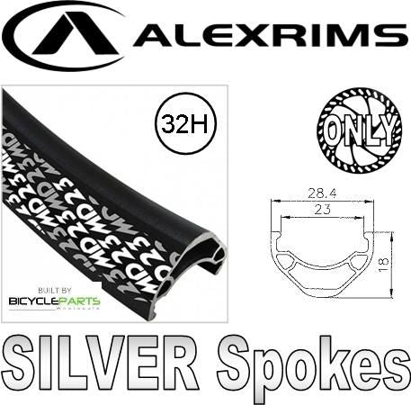 Alex Rims WHEEL - 29ER ALEX MD23 D/w 32H F/v EYELETTED D/s BLACK RIM, FRONT 3 IN ONE (100MM OLD) 6 BOLT DISC SEALED NOVATEC LIGHT WEIGHT BLACK HUB, MA
