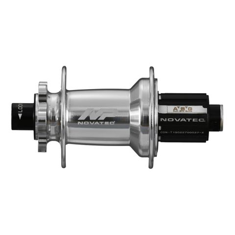 BICYCLE PARTS - A HUB, NOVATEC REAR 6 BOLT BOOST DISC SILVER 32H 12MM T/A X 148MM OLD - SEALED BEARINGS