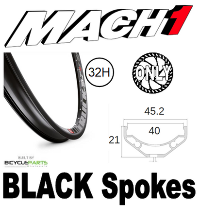 Mach1 TRUCKY 27.5/650B Front Wheel Black Disc Brake Compatible 32H 40mm Wide Rim For 8/11 Speed 6 Bolt Hub