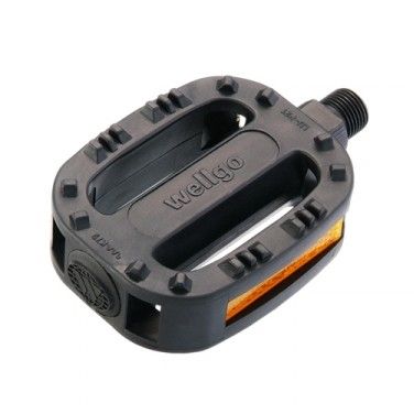 BICYCLE PARTS - A PEDAL - 1/2 BORON AXLE, ONE PIECE PP BODY, FOR 12 BIKES, 80 X 55MM, WELLGO CARD, BLACK