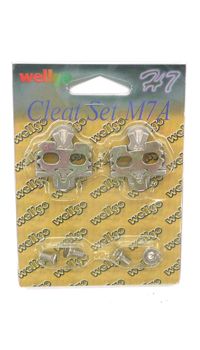 WELLGO MTB Bike Cleats M7A Pair For Cycling Shoes, Metal Cleat Set For Mountain Bikes, SPD Compatible
