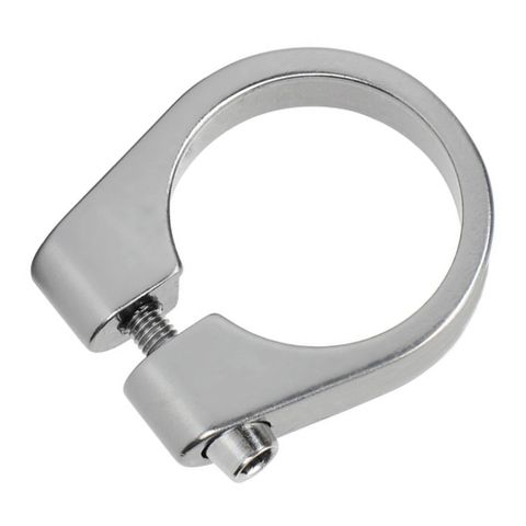 BICYCLE PARTS - `A SEAT CLAMP, BOLT TYPE, 38.6MM, ALLOY, SILVER