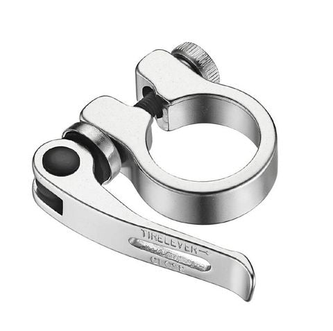 BICYCLE PARTS - `A SEAT CLAMP, QR, 38.6MM, ALLOY, SILVER