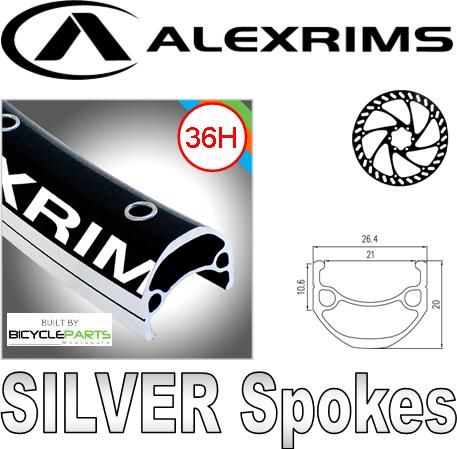 Alex Rims Alexrims 29er DM21 Bicycle Wheel Rim Black/silver 36H Eyeletted Disc Ready With Novatec Hub And Mach1 Silver Spokes