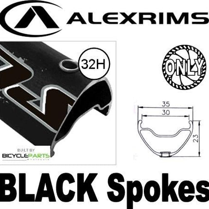 Alex Rims Alexrims 650B/27.5 Rear Wheel - Double Wall Eyeleted All Black Rim 32H With Novatec Hub And Mach 1 Spokes For Disc Brakes