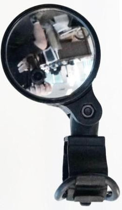 Black Adjustable Mini Bike Mirror 45mm For Handlebar And Fork, Cycling Accessories For Road And Mountain Bikes, Safety Rear View Accessory