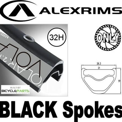 Alex Rims Alexrims Volar 2.1 27.5 650B Bicycle Wheel Black Rim Novatec Hub Mach1 Spokes 32H Disc Brake Compatible