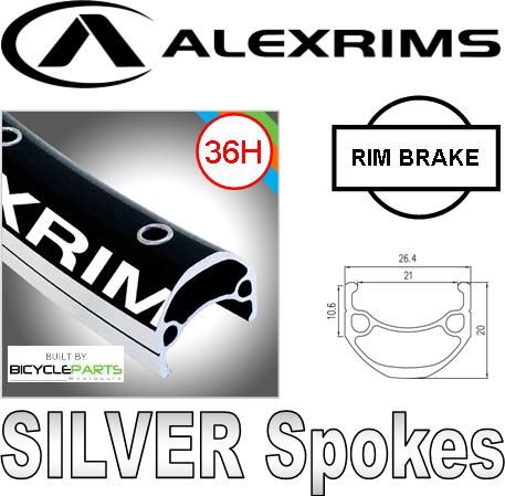 Alex Rims Alexrims 29er Aluminum Rim Brake Wheelset - 36H Black Rim With Silver Spokes And KK Rival Hub - 135mm OLD - Cycling Components
