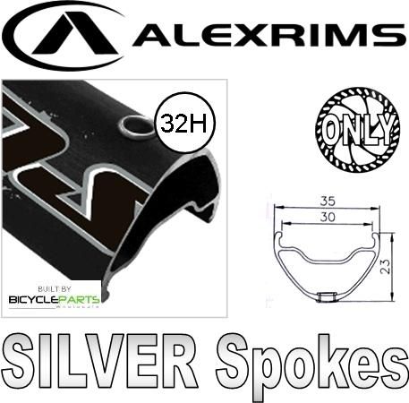 Alex Rims Alexrims 27.5 Inch Mountain Bike Wheelset Black Rim Grey Hub Silver Spokes Disc Brake Compatible Boost Spacing 15mm Thru Axle