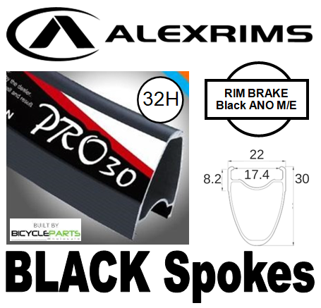Alex Rims Alexrims PRO30 700C Clincher Wheel - Front Q/r 100mm Sealed Novatec Hub, Mach 1 Black Spokes - Lightweight Bicycle Wheelset For Road Cycling