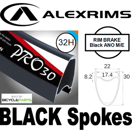 700C Bicycle Front Wheel - Alex Rims Pro30 Black 32H Sealed Novatec Hub - Mach 1 Spokes - 100mm OLD - Durable Cycling Component For Road Bikes