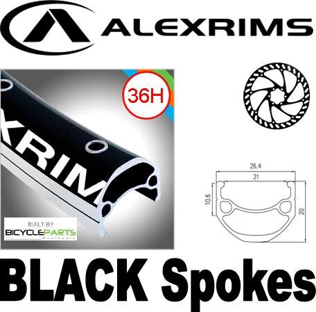 Alex Rims Alexrims 29er Bicycle Wheel Front Black Rim 36H Sealed Hub Disc Brake Compatible For Road Mountain Cycling