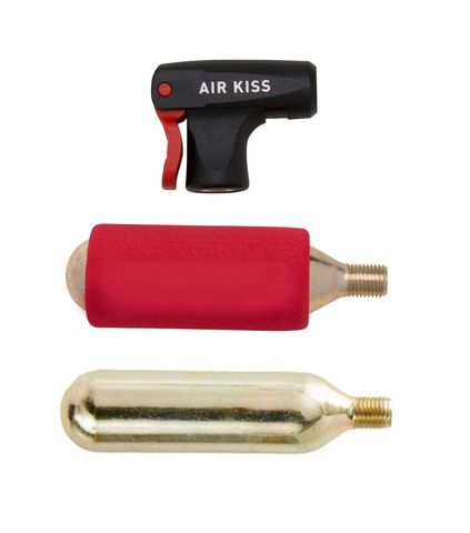 BICYCLE PARTS - `A CO2 PUMP SET FOR THREADED CARTRIDGES, PUSH ON & LOCK FEATURE, AV & FV