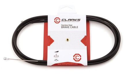 BICYCLE PARTS - BRAKE CABLE - UNIVERSAL INNER & OUTER, STAINLESS STEEL 2000MM CABLE, BLACK 2P 5MM 2100MM HOUSING