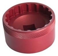 BICYCLE PARTS - UNIOR - BOTTOM BRACKET SOCKET, MEGAEVO, ANODIZED RED (16 NOTCH 46.4MM) 627622