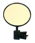 BICYCLE PARTS - MIRROR CONVEX ROUND, 3 FOR BAR END, 65MM, SHATTERPROOF BLACK