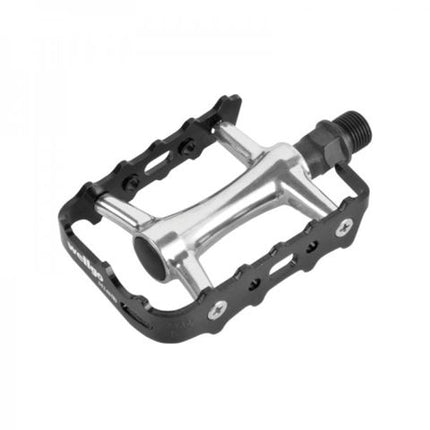BICYCLE PARTS - PEDALS 9/16 MTB, ALLOY, SILVER/BLACK