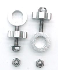 BICYCLE PARTS - CHAIN ADJUSTER - FOR 14MM AXLE, SILVER (SOLD IN PAIRS)