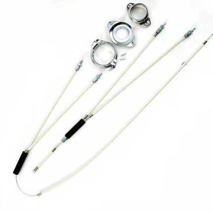 BICYCLE PARTS - GYRO ROTOR - COMPLETE SET, 25.4 DIAMETER, WHITE CABLES (UPPER A:230MM B:150MM C:150MM, LOWER A:730MM B:200MM)