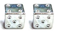 BICYCLE PARTS - VALVE CAP SILVER DICE A/V 2PC/PB