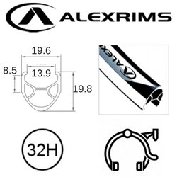 BICYCLE PARTS - RIM 700C X 14MM - ALEX R450 - 32H - (622 X 14) - PRESTA VALVE - RIM BRAKE - D/W - BLACK - MSW