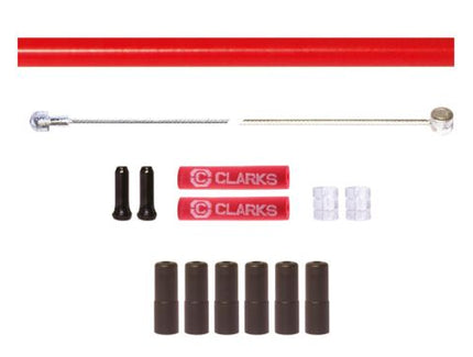 BICYCLE PARTS - BRAKE KIT FRONT & REAR, - UNIVERSAL INNER & OUTER, 2000 &1000MM STAINLESS STEEL CABLES, 5MM 2P RED 1700MM HOUSING, W/ 6 FERRULES & 2 X DONUTS