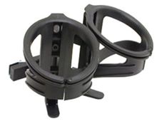 BICYCLE PARTS - BIDON CAGE - DOUBLE BOTTLE CAGE, PRO SERIES, ATTACHES TO SADDLE RAILS, PLASTIC, BLACK