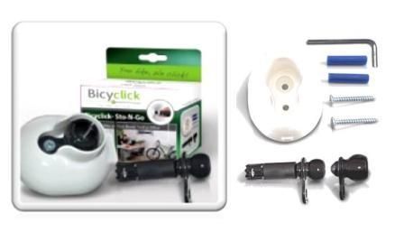 BICYCLE PARTS - BICYCLICK STO - N - GO, BASE AND BAR END PLUG FOR ONE BIKE.