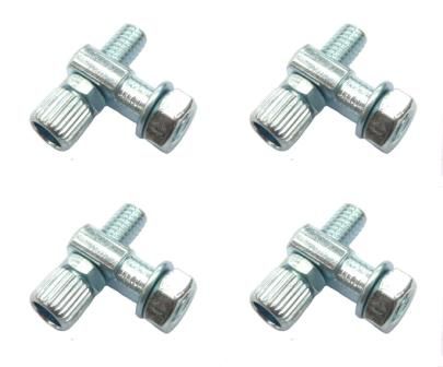 BICYCLE PARTS - BRAKE CABLE ADJUSTING SET - M6, STEEL, SILVER (BAG OF 4)