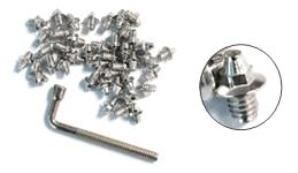 BICYCLE PARTS - PEDAL PINS STUD TYPE, M4 X 8MM, INCLUDES WRENCH (BAG 40)