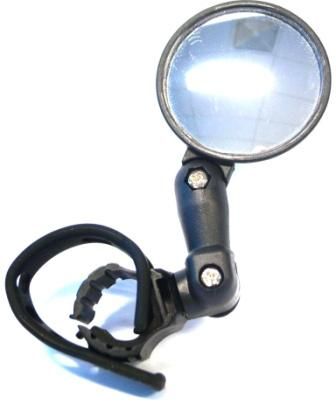 Black Convex Adjustable Mirror Universal Mount For Cycling Safety And Visibility - Wide Angle Rear View Mirror