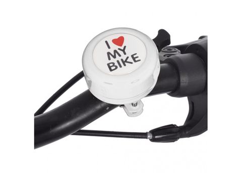 BICYCLE PARTS - I LOVE MY BIKE BELL WHITE, FITS 22.2MM DIAMETER HANDLEBAR, WHITE - OXFORD PRODUCT