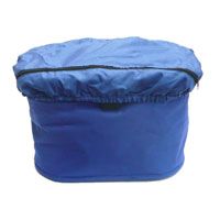 BICYCLE PARTS - BASKET - FRONT, FABRIC, Q/R, COLLAPSIBLE HANDLE & BASKET, DUAL ACCESS LID, INCLUDES WATERPROOF COVER, BLUE