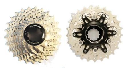 BICYCLE PARTS - CASSETTE - 10 SPEED, 11 - 25T, SATIN, QUALITY SUNRACE PRODUCT