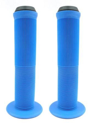 BICYCLE PARTS - GRIPS 140MM W/FLANGE AND END PLUGS, BLUE