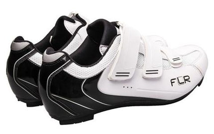 FLR Pro Road Cycling Shoes Size 36 White Black Hook And Loop Closure Lightweight Performance Footwear For Road Cycling Enthusiasts