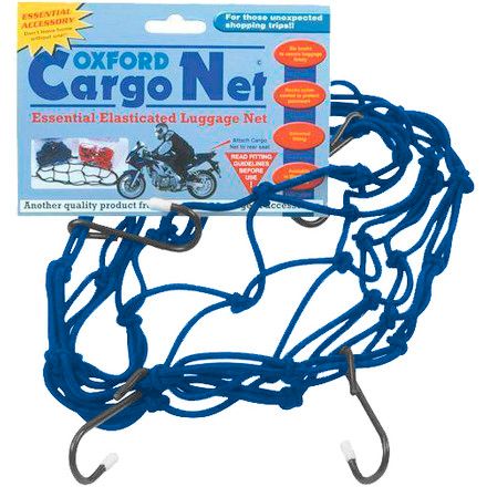 BICYCLE PARTS - CARGO NET - STRONG ELASTICATED WEBBING, NYLON COATED, HARDENED STEEL HOOKS, 12 X 12 , BLUE - OXFORD PRODUCT
